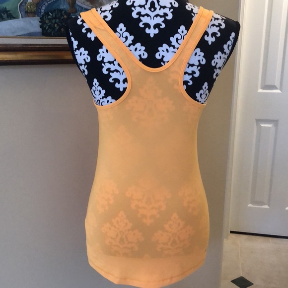 ⭐️ Nike Pro Classic logo racer back stretch sports pretty tangerine top - Picture 3 of 6